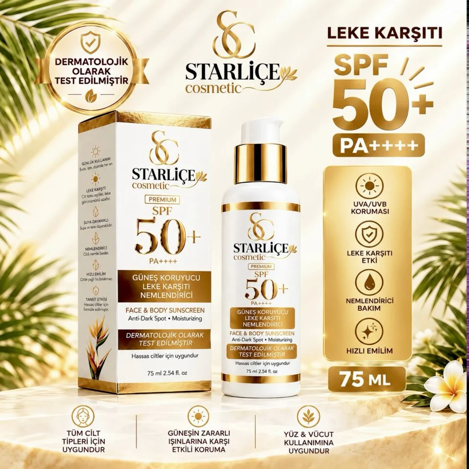 Starliçe Güneş Kremi, Güneş Koruyucu, Leke Karşıtı, Nemlendirici