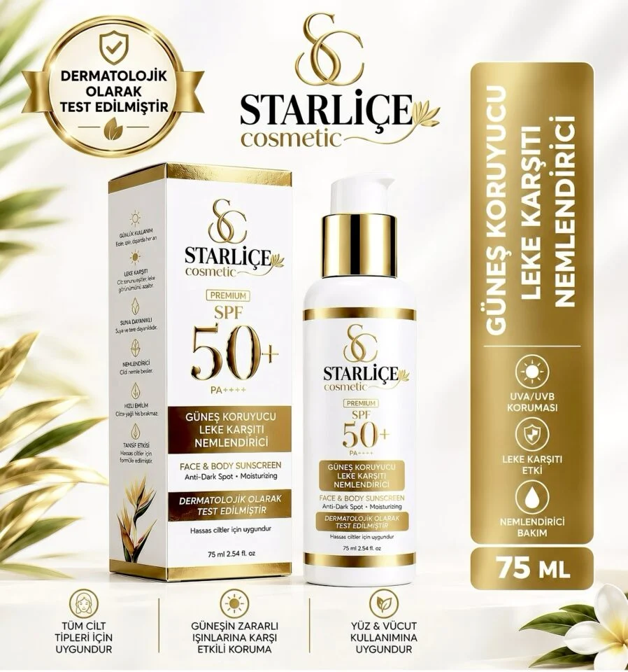 Starliçe Cosmetic Güneş Kremi, Güneş Koruyucu, Leke Karşıtı, Nemlendirici