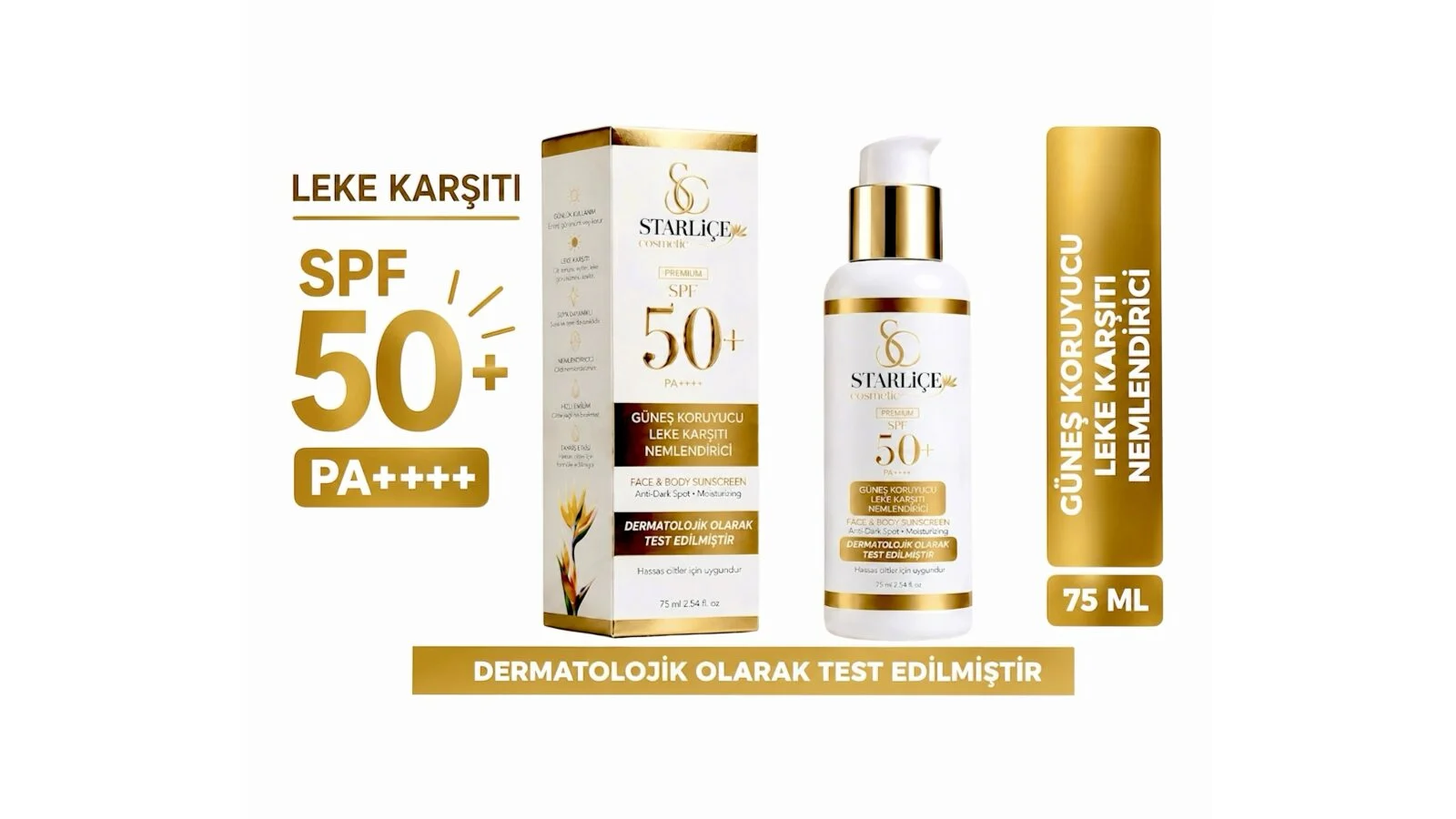 Starliçe Güneş Kremi Güneş Koruyucu Leke Karşıtı Nemlendirici — Starliçe Güzellik salonu