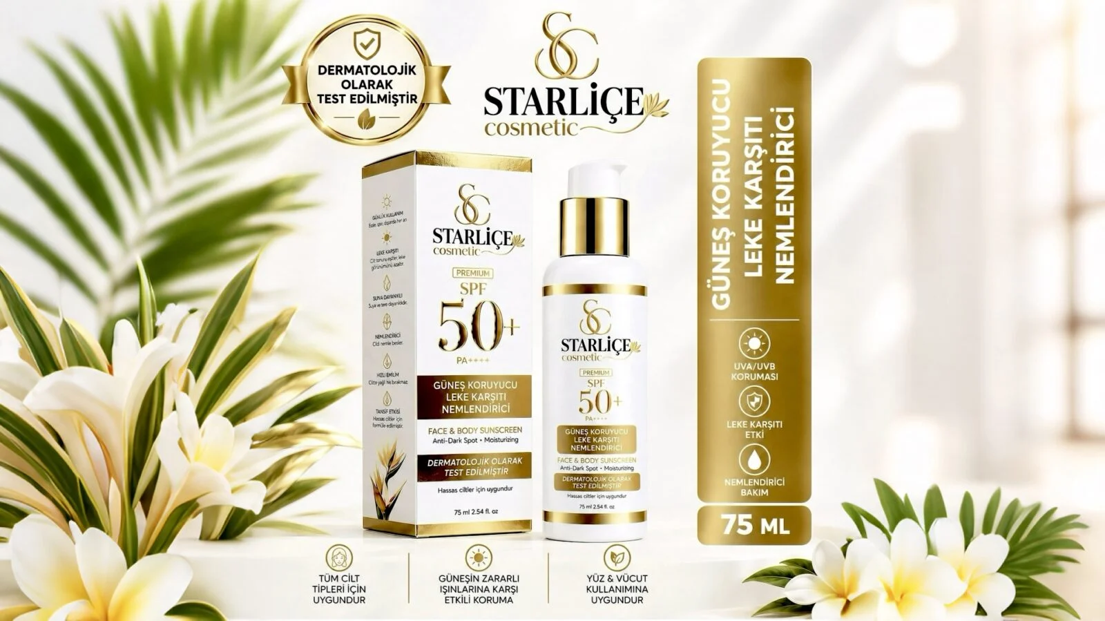 Starliçe Güneş Kremi Güneş Koruyucu Leke Karşıtı Nemlendirici — Starliçe Güzellik salonu