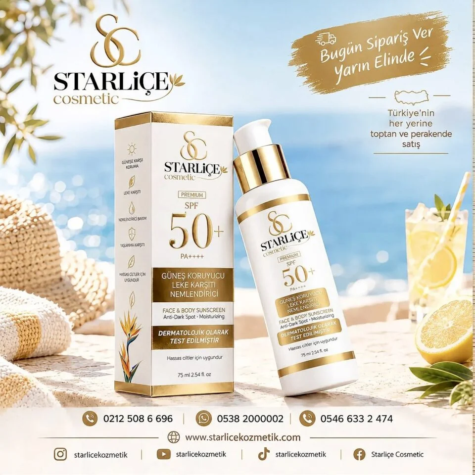 Starliçe Cosmetic Güneş Kremi, Güneş Koruyucu, Leke Karşıtı, Nemlendirici