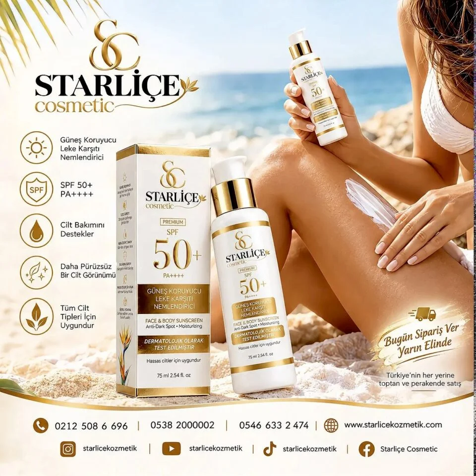 Starliçe Cosmetic Güneş Kremi, Güneş Koruyucu, Leke Karşıtı, Nemlendirici