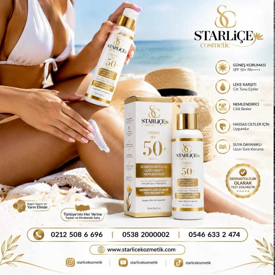 Starliçe Cosmetic Güneş Kremi, Güneş Koruyucu, Leke Karşıtı, Nemlendirici