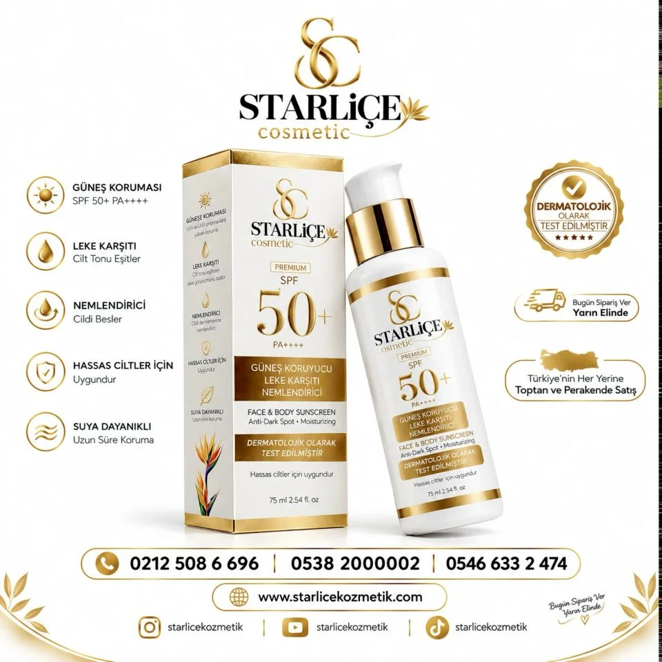 Starliçe Cosmetic Güneş Kremi, Güneş Koruyucu, Leke Karşıtı, Nemlendirici