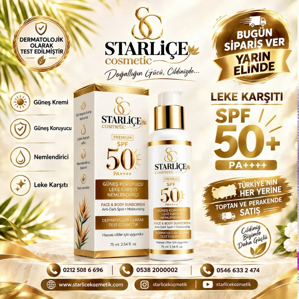 Starliçe Cosmetic Güneş Kremi, Güneş Koruyucu, Leke Karşıtı, Nemlendirici