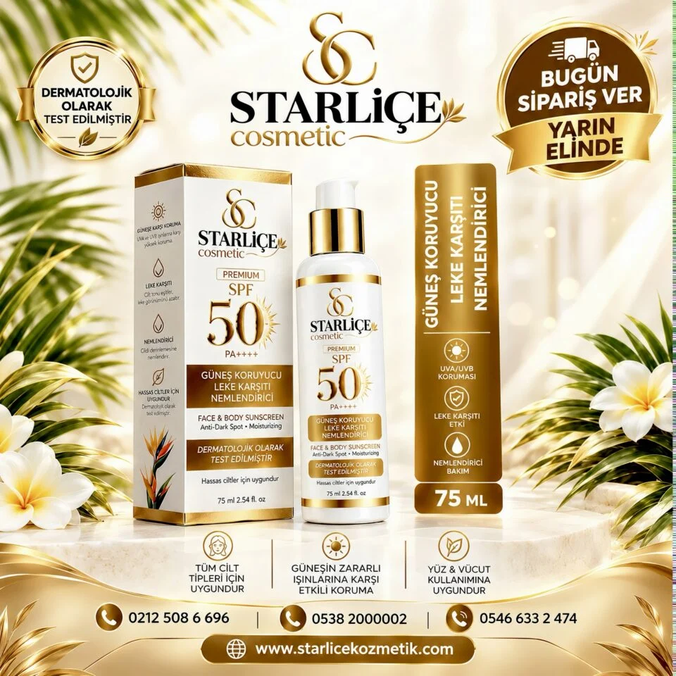 Starliçe Cosmetic Güneş Kremi, Güneş Koruyucu, Leke Karşıtı, Nemlendirici