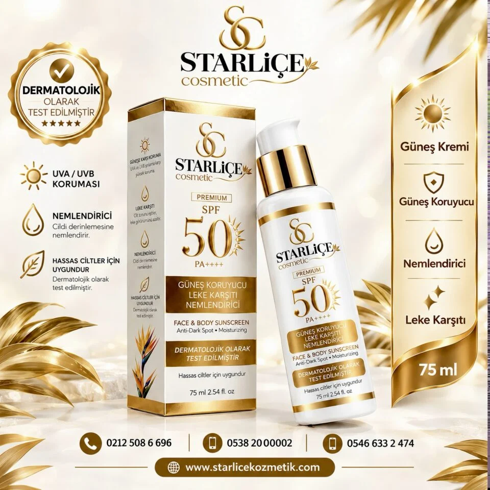 Starliçe Cosmetic Güneş Kremi, Güneş Koruyucu, Leke Karşıtı, Nemlendirici